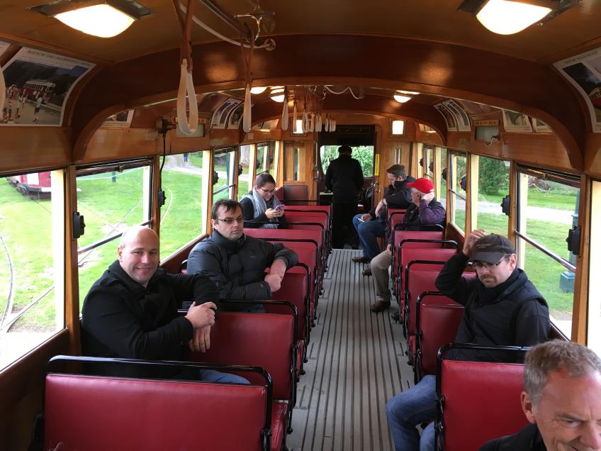 Delegates on tram 260