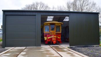 The tram display shed with tram 111